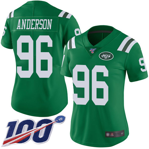 New York Jets Limited Green Women Henry Anderson Jersey NFL Football #96 100th Season Rush Vapor Untouchable->youth nfl jersey->Youth Jersey